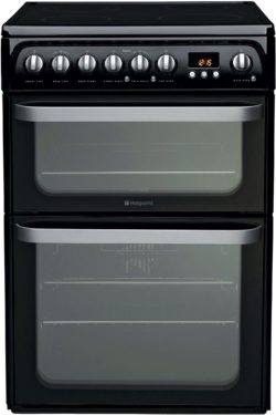Hotpoint HUE61K Double Electric Cooker - Black.